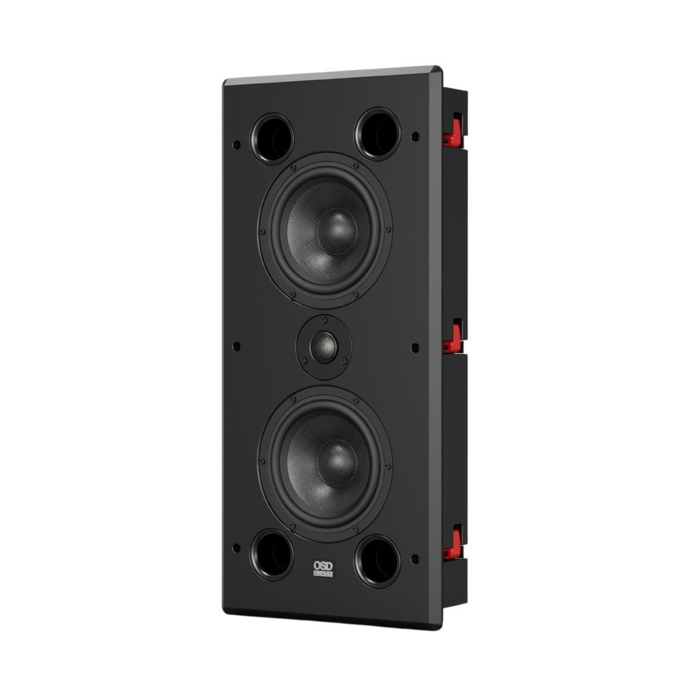 OSD Black T65-MKII in-Wall LCR Speaker with Dual 6.5" Carbon Fiber Drivers, Titanium Dome Tweeter (Single)