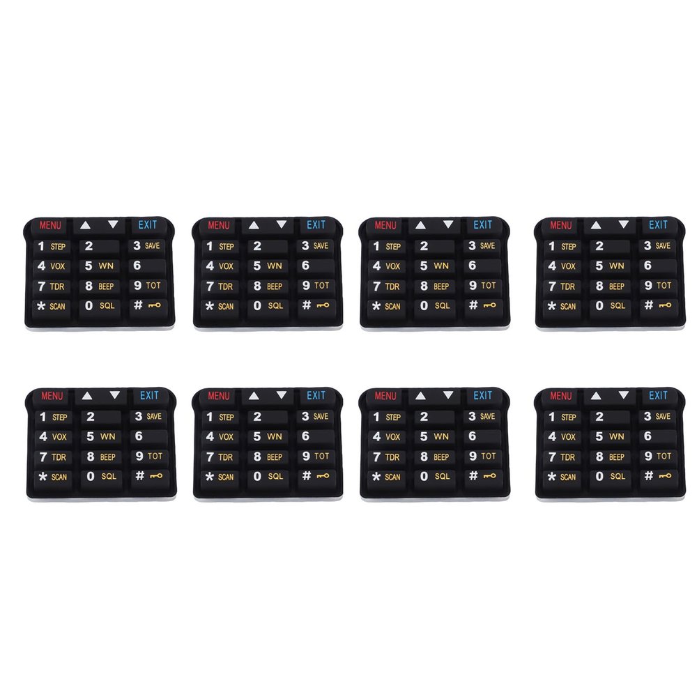 LAISANIM UV9R Plus Replacement Keypad, 8 Pack Silicone Numeric Keyboard for 9R Plus Two Way Radio, Front Panel Repair Kit, Tactile Responsive Replacement Keypad Set