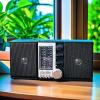 PUSOKEI AM FM SW Radio, Portable Shortwave Radio with Dual 5W Speakers, USB SD Card Playback, Rechargeable Operated Radiofor Home Garden Outdoor Use (US Plug) view 3