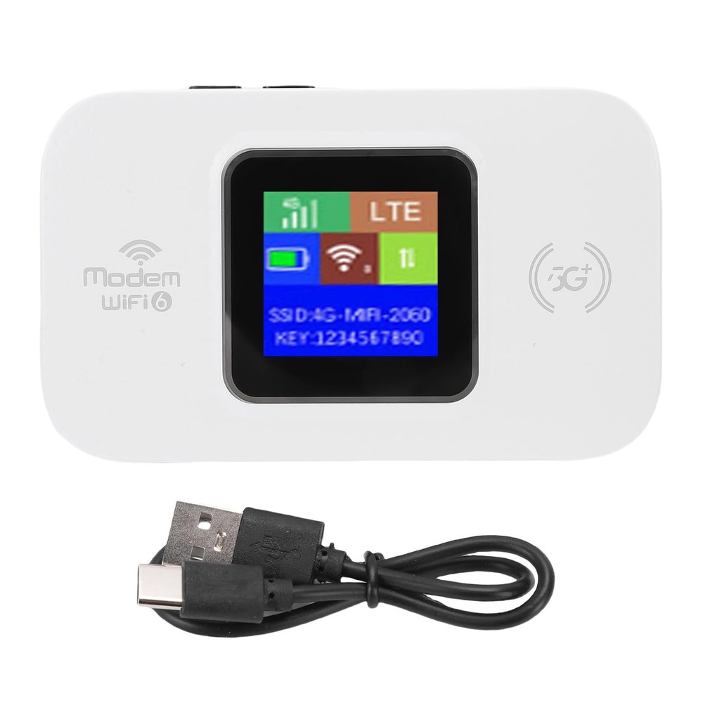 SPYMINNPOO 4G Mobile WiFi Router, Plug and Play Travel WiFi Hotspot with Color LED Display for Smartphone Tablet Laptop (White)