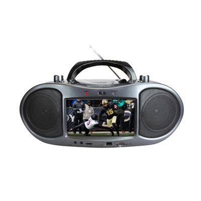 Emerson EDL-2560H Bluetooth DVD Boombox Multimedia Player, Portable Entertainment with 7'' LCD Screen, Digital TV Tuner, Bluetooth Streaming, CD/MP3 Player, AM/FM Radio, USB/SD Playback, (Renewed)