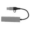 USB3.0 Hub 4 Port with RJ45 Gigabit Ethernet, Aluminum y USB C to RJ45 A, 5Gbps Data Transfer, Plug and Play USB Docking Station for OS X, Silver Gray view 2