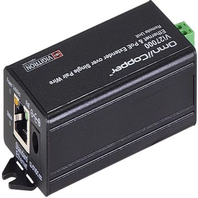 Vigitron Vi27000 Ethernet & PoE Transmitter, Single Pair, Transmits Data and PoE Power Up to 3000 Feet (914 m) Over Single-Pair Wires, Provides Network Speeds Up to 100Mbpsr, 10/100 BaseT
