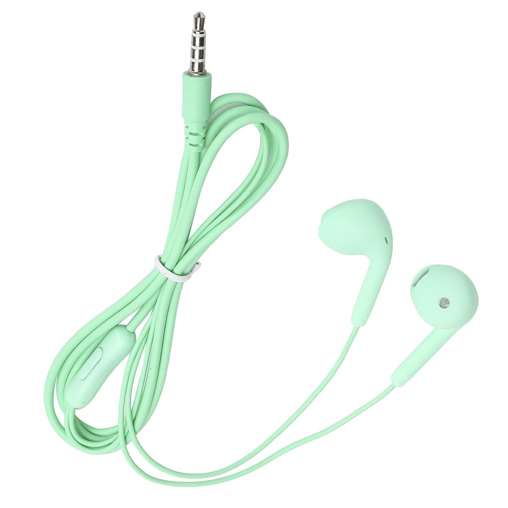 Keenso Headphones with Stable Headphones HiFi Cable with Wire Control for Clear Calls, Ergonomic Comfort for Comfort, Suitable for Mobile Phones (Green)