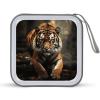 FekiLoot Wild Animals Tiger CD Case Big Capacity Plastic CD Holder Protective DVD Disc Storage Case Heavy Duty Zipper Protective Movie Media Storage Organizer Binder view 1
