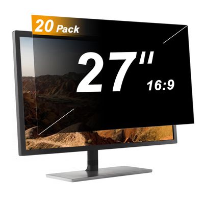 20 Pack 27 Inch Privacy Screen Protector for 16:9 Widescreen Monitors Desktop Anti-Glare Blue Light Filter Anti-Spy Film Relieves Eye Strain Easy Install