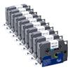 10PK 12mm Fabric Label Compatible with TZc FA231 Fabric Iron On Tape Black On White for Label Maker(Blue on White) view 1
