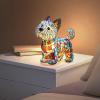 Handmade Dog Lamp, USB Decorative LED Shine Dog Lamps, Dachshund Bulldog Border Collie Poodle Night Light (Red) view 2