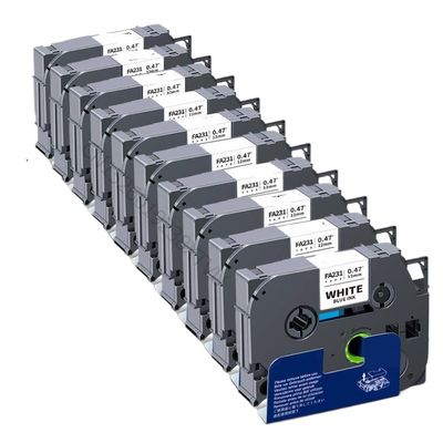 10PK 12mm Fabric Label Compatible with TZc FA231 Fabric Iron On Tape Black On White for Label Maker(Black on White)