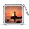 FekiLoot Lighthouse Sunrise CD Case Big Capacity Plastic CD Holder Protective DVD Disc Storage Case Heavy Duty Zipper Protective Movie Media Storage Organizer Binder