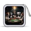 FekiLoot Playing Poker Dogs CD Case Big Capacity Plastic CD Holder Protective DVD Disc Storage Case Heavy Duty Zipper Protective Movie Media Storage Organizer Binder view 1