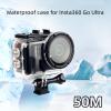 50M Deep-Waterproof Housing Case for Insta360 Go Ultra Camera Professional Transparent Dive Shell with Pressure-Sealing Gasket,Tempered Glass Lens,Base and T-Screw view 2