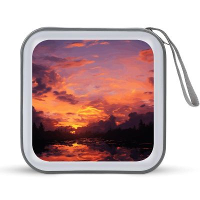 FekiLoot Sunset at Dusk CD Case Big Capacity Plastic CD Holder Protective DVD Disc Storage Case Heavy Duty Zipper Protective Movie Media Storage Organizer Binder