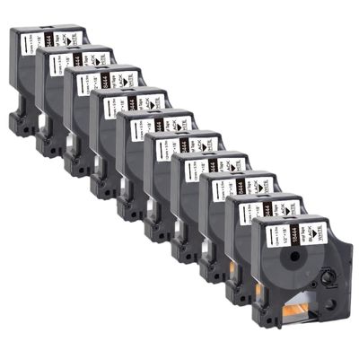 10PK 18444 Compatible Tape 18444 Black On White 12mm Label Cartridge for Use with 4200 5000 5200 Printer