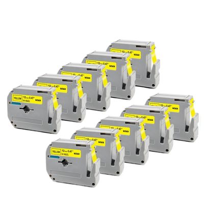 10PK Black On White M-K231 Labels Compatible with MK 231 MK-231 Label Tape M Tape 12mm Labeling Tape for Label Maker Universal Fit(Black on Yellow)