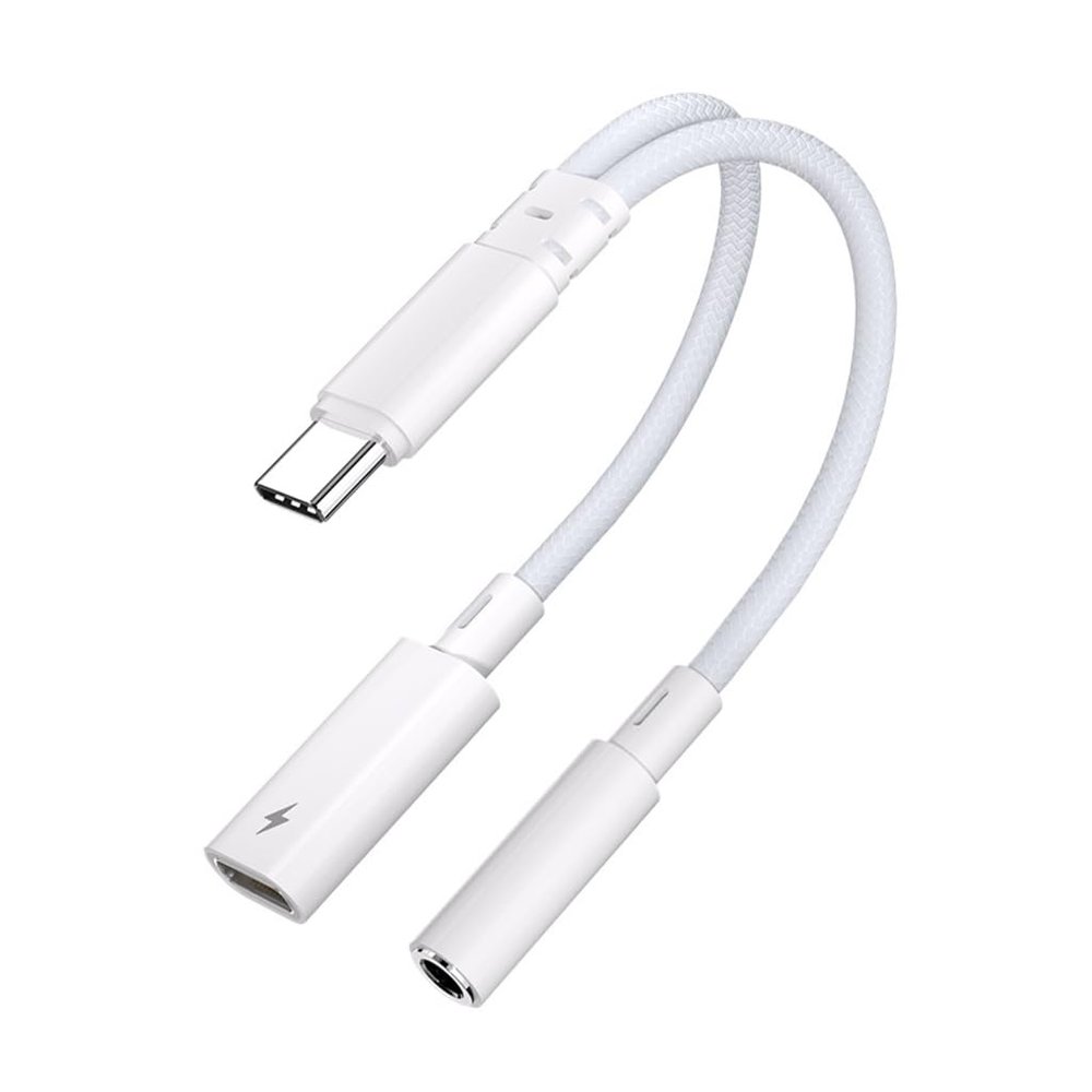 2 In 1 USB C to 3.5mm and USB C Charging Adapter Conversion Cable Wire
