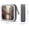 FekiLoot Rainy Street in Paris CD Case Big Capacity Plastic CD Holder Protective DVD Disc Storage Case Heavy Duty Zipper Protective Movie Media Storage Organizer Binder view 2