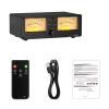 2 in 2 Out Power Amplifier Loudspeaker Selection Switcher Sound Loudspeaker Splitter Leveling Meter with Remote Controller Amplifier Selector Switcher Box view 1