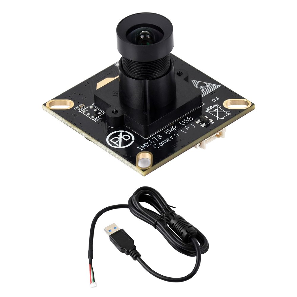 waveshare IMX678 8MP M12 USB Camera Module, IMX678 Sensor Chip, USB2.0 Port, Better Sensitivity in Low-Light Condition, Easy to Use