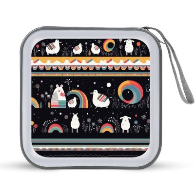 QMNLKH CD Case 40 Capacity Hard Plastic DVD Case Holders New Snow Christmas Print Disc Cases Torage Binder Wallet for Car Home Travel
