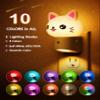 L LOHAS LED Night Light for Kids, 3D Cat Night Light Plug in, Dusk to Dawn Nursery Night Lights, RGB+Soft White 3000K, 3 Lighting Modes, Room Decor, Children view 2
