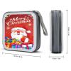 QMNLKH CD Case 40 Capacity Hard Plastic DVD Case Holders Santa Claus with Gifts Disc Cases Torage Binder Wallet for Car Home Travel view 2