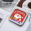 QMNLKH CD Case 40 Capacity Hard Plastic DVD Case Holders Santa Claus with Gifts Disc Cases Torage Binder Wallet for Car Home Travel view 4