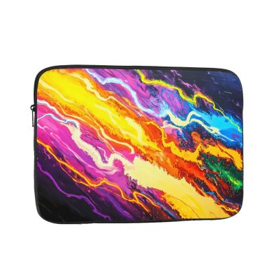 Fluorescent Current Stripes Patterned 10 inch Portable Laptop Bag - Perfect for Business, Travel, School, Office Shockproof Laptop Inner Pocket