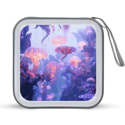 QMNLKH CD Case 40 Capacity Hard Plastic DVD Case Holders Creatures And Corals Disc Cases Torage Binder Wallet for Car Home Travel