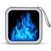 QMNLKH CD Case 40 Capacity Hard Plastic DVD Case Holders Blue Flame Disc Cases Torage Binder Wallet for Car Home Travel view 1