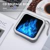 QMNLKH CD Case 40 Capacity Hard Plastic DVD Case Holders Blue Flame Disc Cases Torage Binder Wallet for Car Home Travel view 4