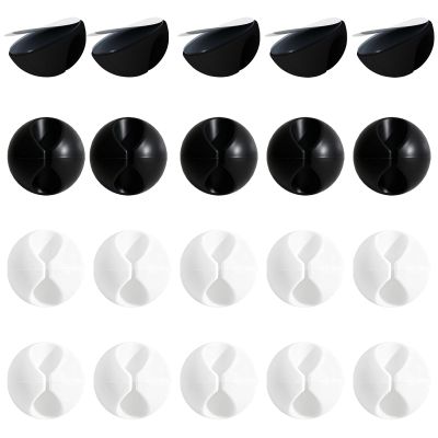 20-Pack Adhesive Cable Clips  Simple Wire Organizer Holders for Desk, Car, Home, and Office Cord Management
