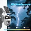4G LTE Cellular Security Dual Lens Cameras Outdoor, Wireless Solar Security Camera, 365-Day Free Unlimited Data, 2K 360Live View, PIR Motion Sensor, Color Night Vision, 2 Way Talk, Built-in SIM view 4