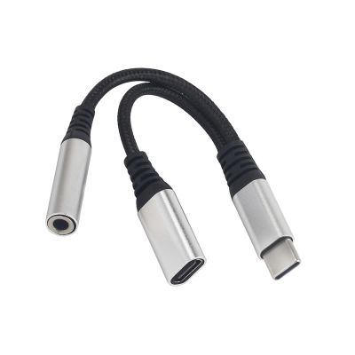 2. Aluminum USB C Headphone Splitter & Quick Adapter 3.5mm for Smartphones Tablets USB C Headphone Adapter with Charging