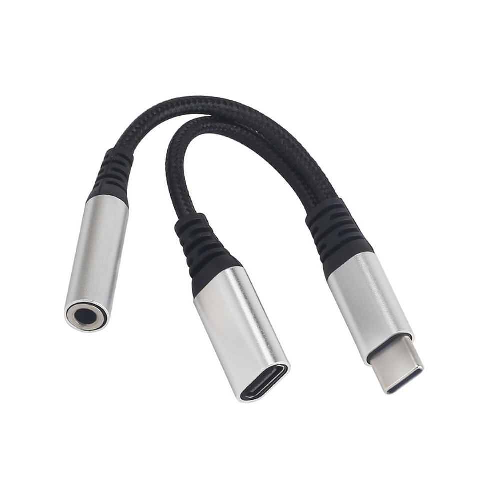 2. Aluminum USB C Headphone Splitter & Quick Adapter 3.5mm for Smartphones Tablets USB C Headphone Adapter with Charging
