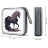 QMNLKH CD Case 40 Capacity Hard Plastic DVD Case Holders Purple Horse Disc Cases Torage Binder Wallet for Car Home Travel view 2