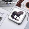 QMNLKH CD Case 40 Capacity Hard Plastic DVD Case Holders Purple Horse Disc Cases Torage Binder Wallet for Car Home Travel view 4