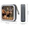 QMNLKH CD Case 40 Capacity Hard Plastic DVD Case Holders Wildlife Hunting Deer Bear Elk Disc Cases Torage Binder Wallet for Car Home Travel view 2