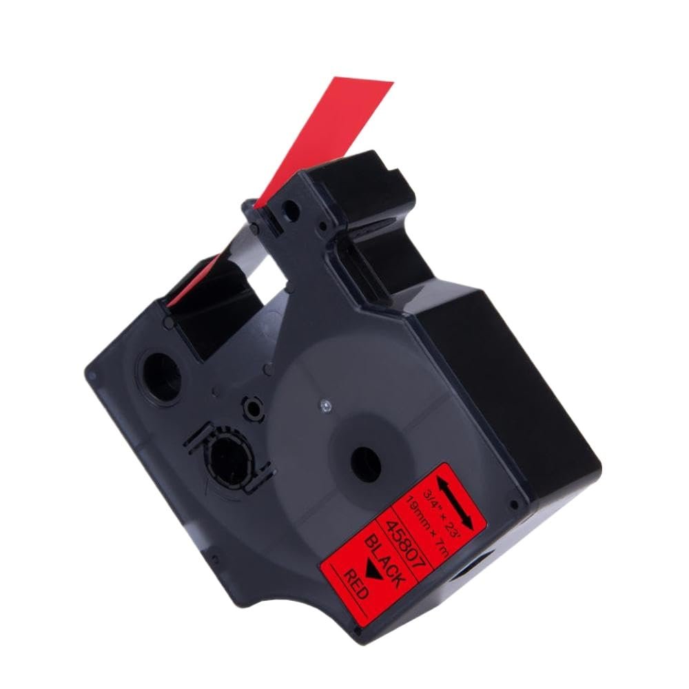 19mm 45803 45800 45804 45805 45808 45801 45809 45807 Tape Compatible with D1 Label Tape Cartridge for LabelManager(Black on Red)