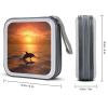 QMNLKH CD Case 40 Capacity Hard Plastic DVD Case Holders Dolphin And Sunset Disc Cases Torage Binder Wallet for Car Home Travel view 2