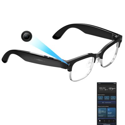 MONFOLROY AI Smart Glasses with Camera, Real-Time AI Translation Glasses with Color-Changing Lenses for Travel, Sports, Outdoor Use
