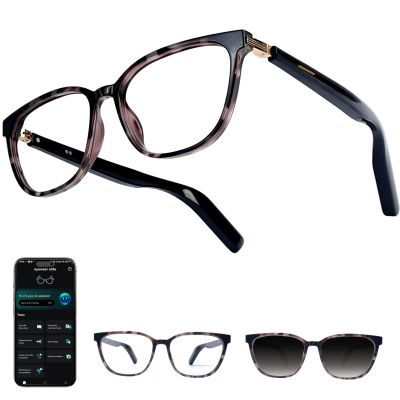 Ai Smart Glasses Men Women with Real-Time Translation, Color-Change Lens, Music & Calls w/Bluetooth 5.4, Al Vioce & Meeting Assistant, Lightweight & Comfortable, Thin Temples (Tortoiseshell)