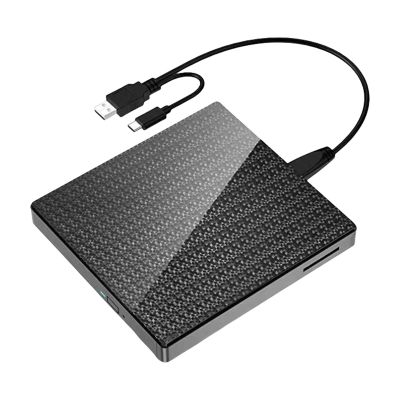 JINPIAOPIAO External DVDs Drive with USB3.0 Hubs and SDTF Card Reader Fast Speed Burners for Laptop Desktop Plugs and Play Multifunc
