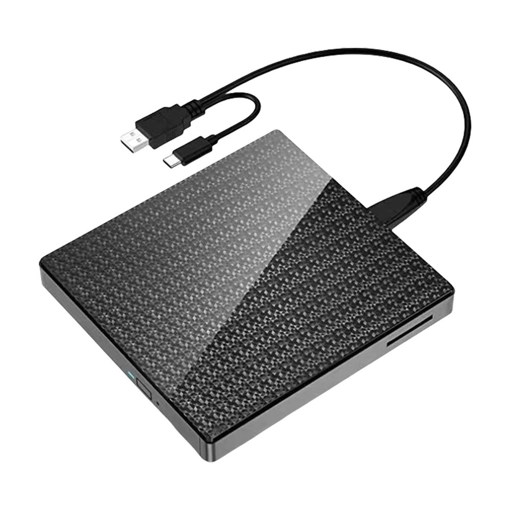 JINPIAOPIAO External DVDs Drive with USB3.0 Hubs and SDTF Card Reader Fast Speed Burners for Laptop Desktop Plugs and Play Multifunc