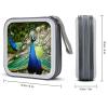 FekiLoot Beautiful Peacock CD Case Big Capacity Plastic CD Holder Protective DVD Disc Storage Case Heavy Duty Zipper Protective Movie Media Storage Organizer Binder view 2