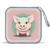 QMNLKH CD Case 40 Capacity Hard Plastic DVD Case Holders Cute Long Ear Pig Disc Cases Torage Binder Wallet for Car Home Travel view 1