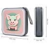 QMNLKH CD Case 40 Capacity Hard Plastic DVD Case Holders Cute Long Ear Pig Disc Cases Torage Binder Wallet for Car Home Travel view 2