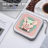 QMNLKH CD Case 40 Capacity Hard Plastic DVD Case Holders Cute Long Ear Pig Disc Cases Torage Binder Wallet for Car Home Travel view 4