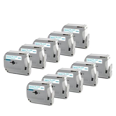 10PK Black On White M-K231 Labels Compatible with MK 231 MK-231 Label Tape M Tape 12mm Labeling Tape for Label Maker Universal Fit(Blue on White)