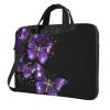(Background with Night Butterflies) Slim Laptop Bag with Strap 14 inch Portable Laptop Sleeve Tote Case for Travel Business view 1